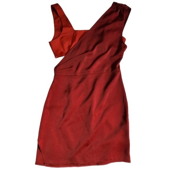 4SI3NNA Rust Burgundy CHAYANNE Color Block Sleeveless Mini Dress Sz S - Picture 1 of 12